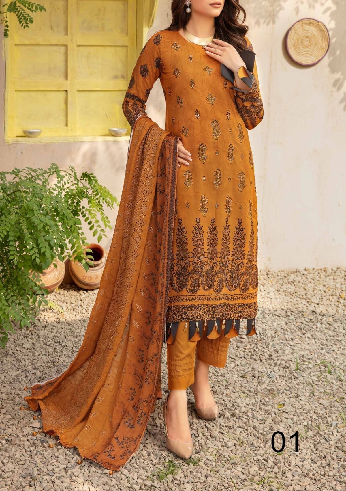 Winter Collection - Laiba - D/P Viscose - V26 - LV#01 - Official Laiba - Agha Fabrics UK