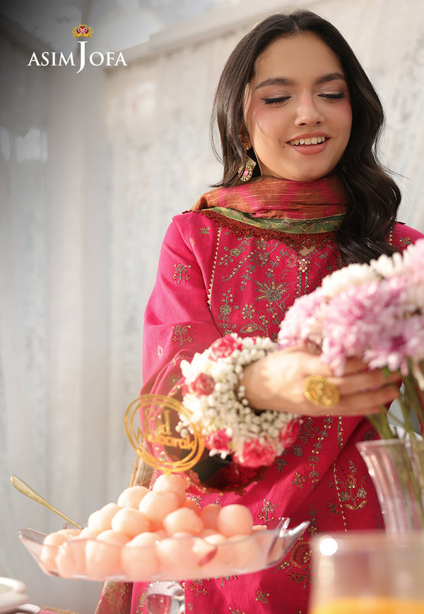 Asim Jofa | Summer Rhapsody | AJUBU-06 Embroidered Jacquard - Official Asim Jofa - Agha Fabrics UK