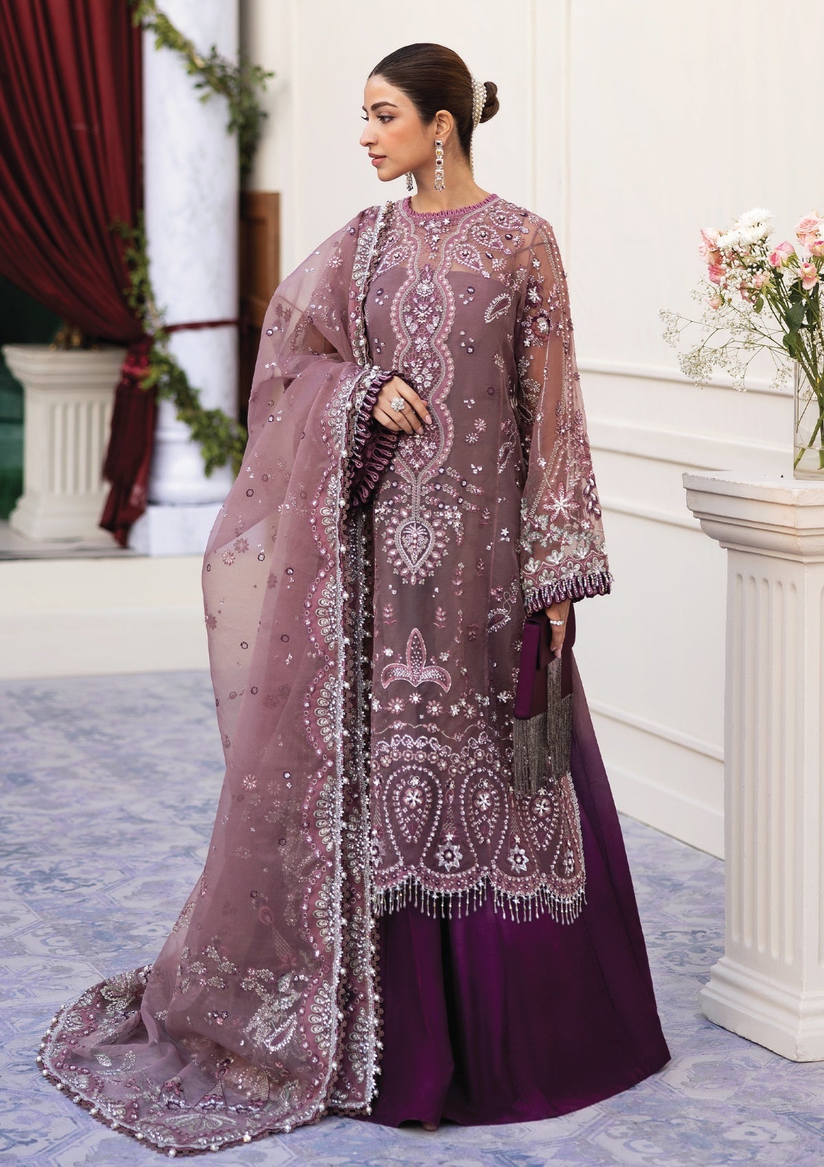 Formals - Sadaf Fawad Khan - Sirra - Festive 25 - WISTFUL MAUVE - Official Sadaf Fawad Khan - Agha Fabrics UK
