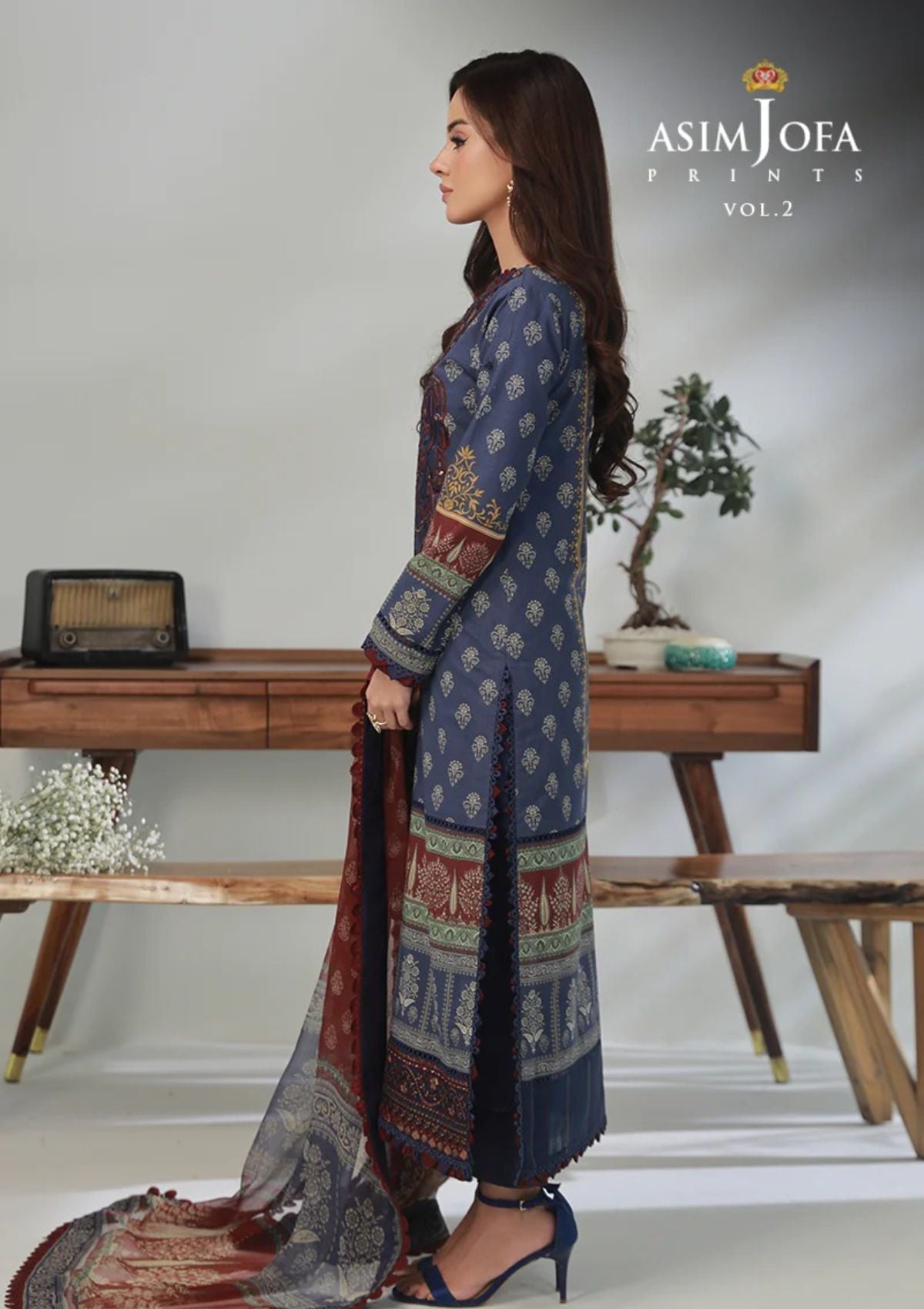 Lawn Collection - Asim Jofa - Basic - Print - 3 Pcs - AJBP#45 - Official Asim Jofa - Agha Fabrics UK