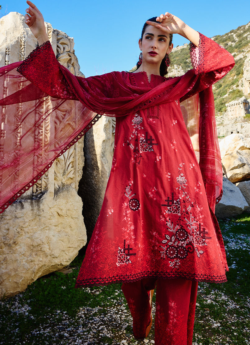 Image | Spring Printkari 25 | Ruby - Official Image - Agha Fabrics UK