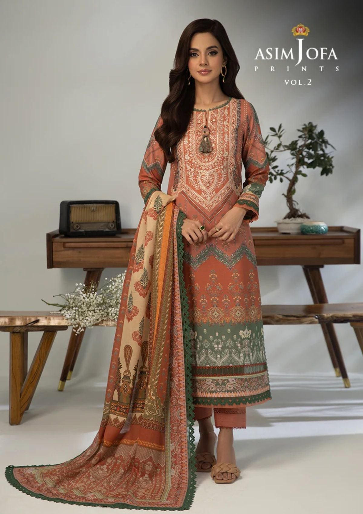 Lawn Collection - Asim Jofa - Basic - Print - 3 Pcs - AJBP#39 - Official Asim Jofa - Agha Fabrics UK