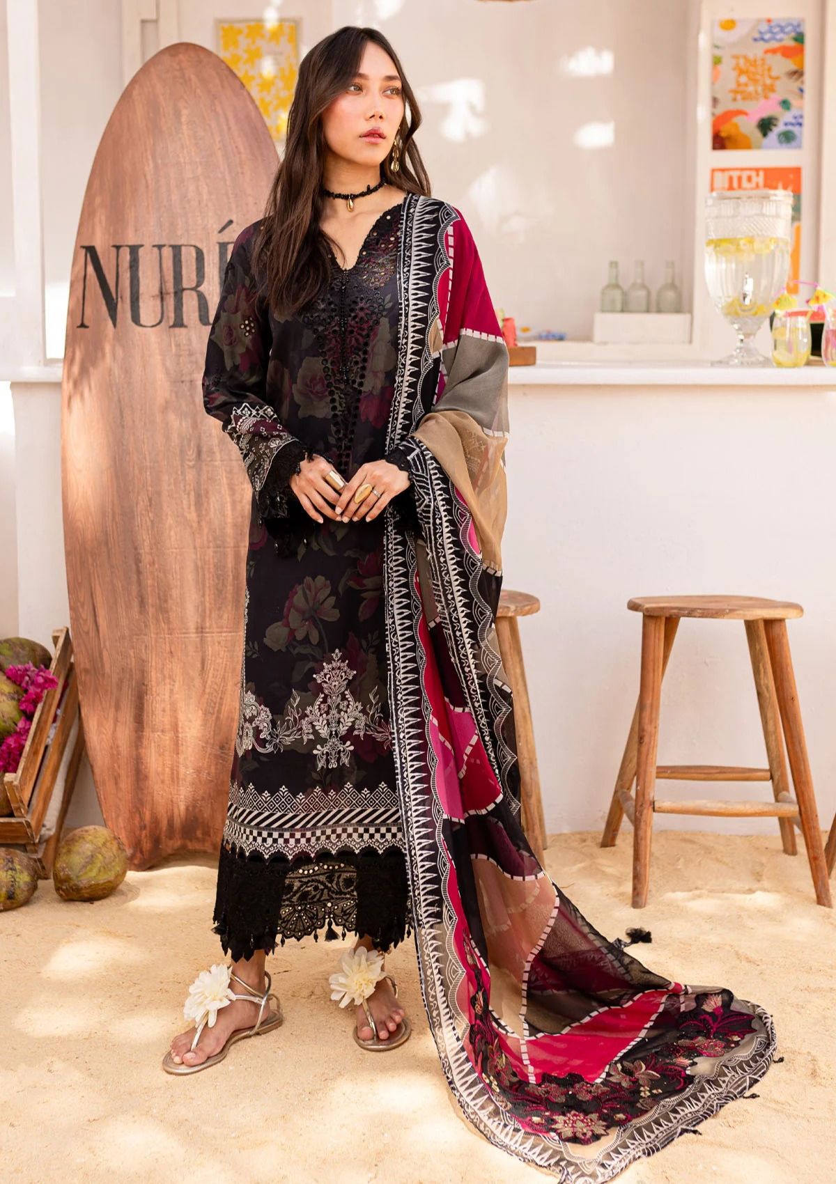 Lawn Collection - Nureh - Gardenia - Embroidered 24 - NS#133 - Official Nureh - Agha Fabrics UK