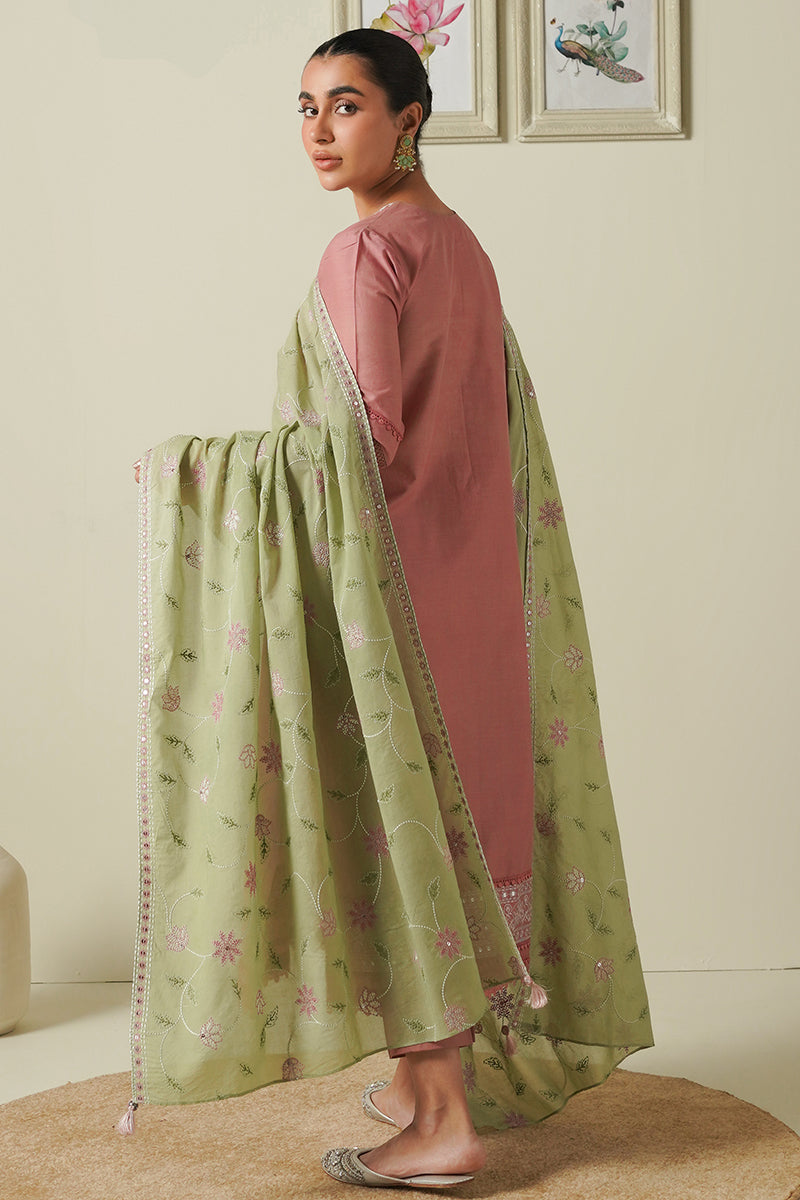 Cross Stitch | Mahiri Embroidered Lawn 24 | SOFT SAGE - Official Cross Stitch - Agha Fabrics UK