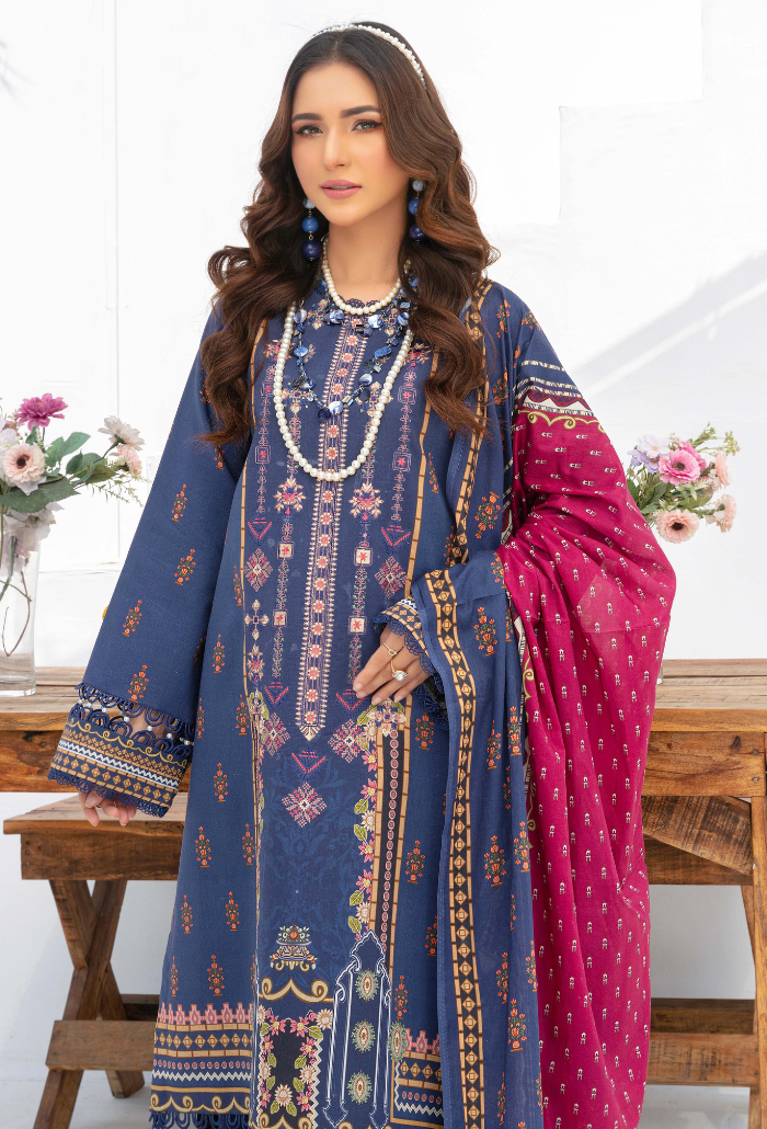 Humdum | Saira Bano Lawn 24 | D05 - Official HumDum - Agha Fabrics UK