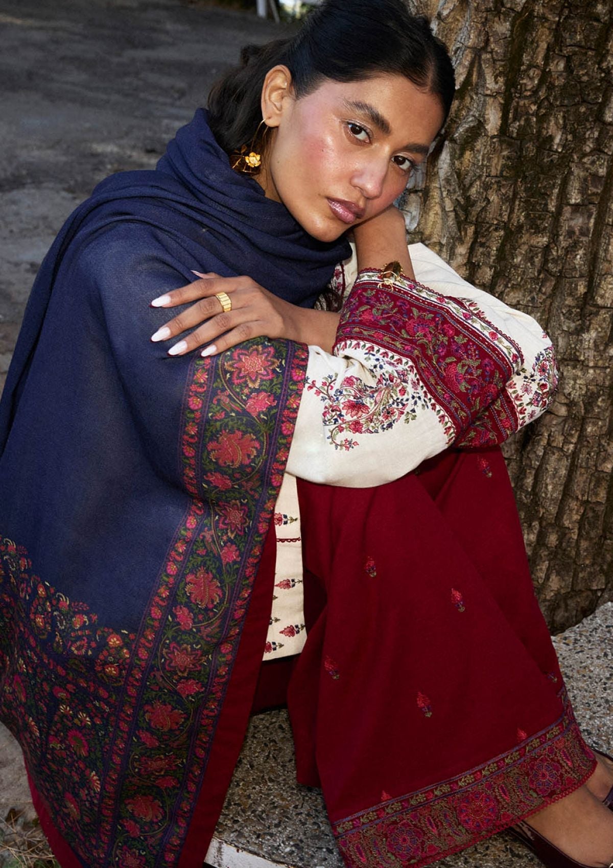 Winter Collection - Jugnu by Hussain Rehar - Autumn Winter - Rouge - Official Jugnu by Hussain Rehar - Agha Fabrics UK