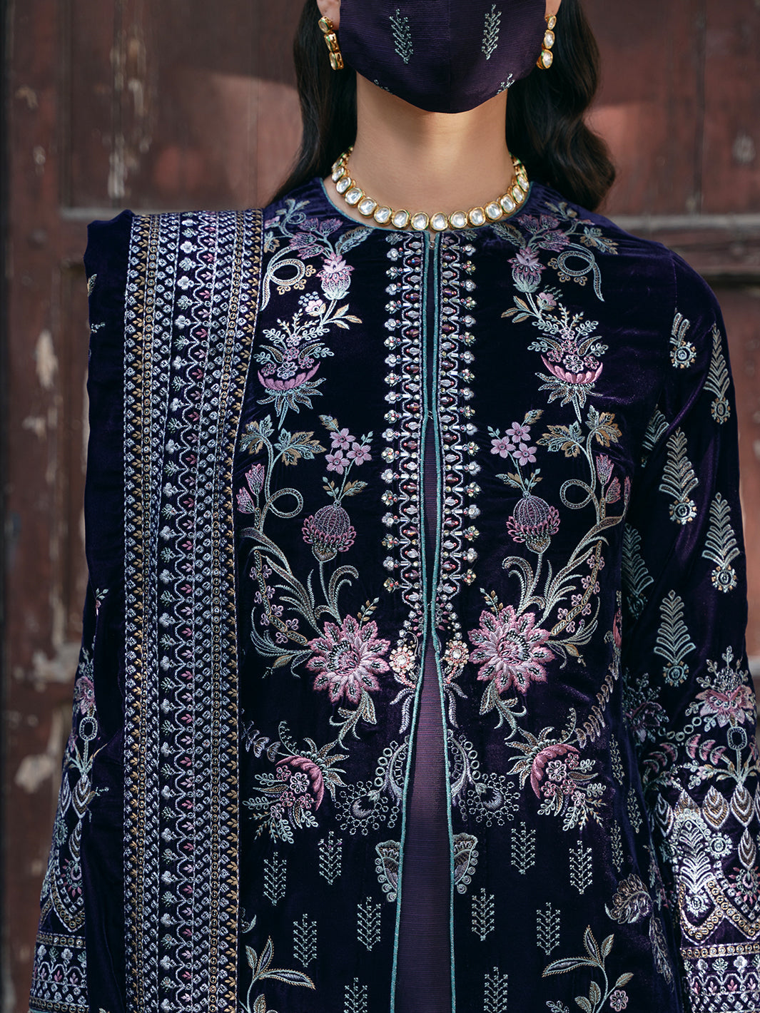 Flossie | Siara Velvet Formals | V-104 - B - Official Flossie - Agha Fabrics UK