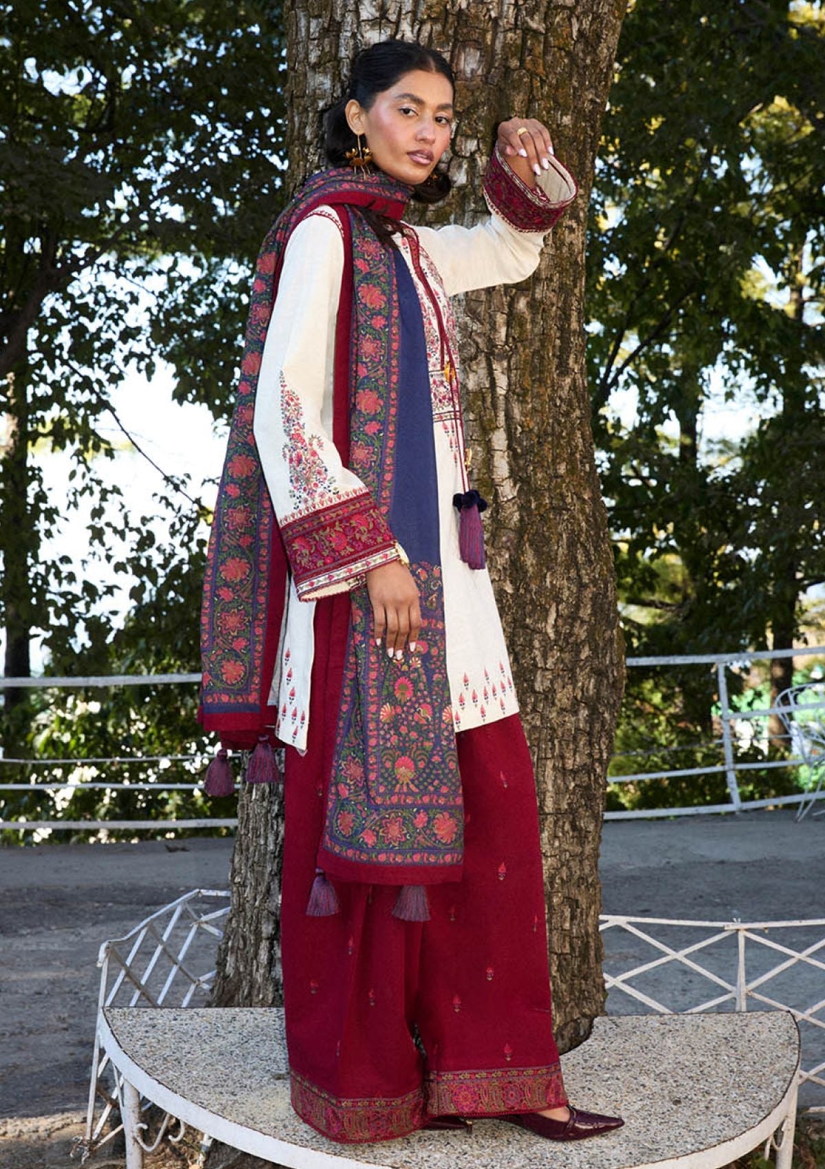 Winter Collection - Jugnu by Hussain Rehar - Autumn Winter - Rouge - Official Jugnu by Hussain Rehar - Agha Fabrics UK