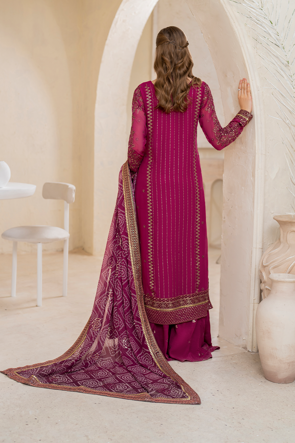 Iznik | Chinnon Chiffon | CC-45 Embroidered Chiffon - Official Iznik - Agha Fabrics UK