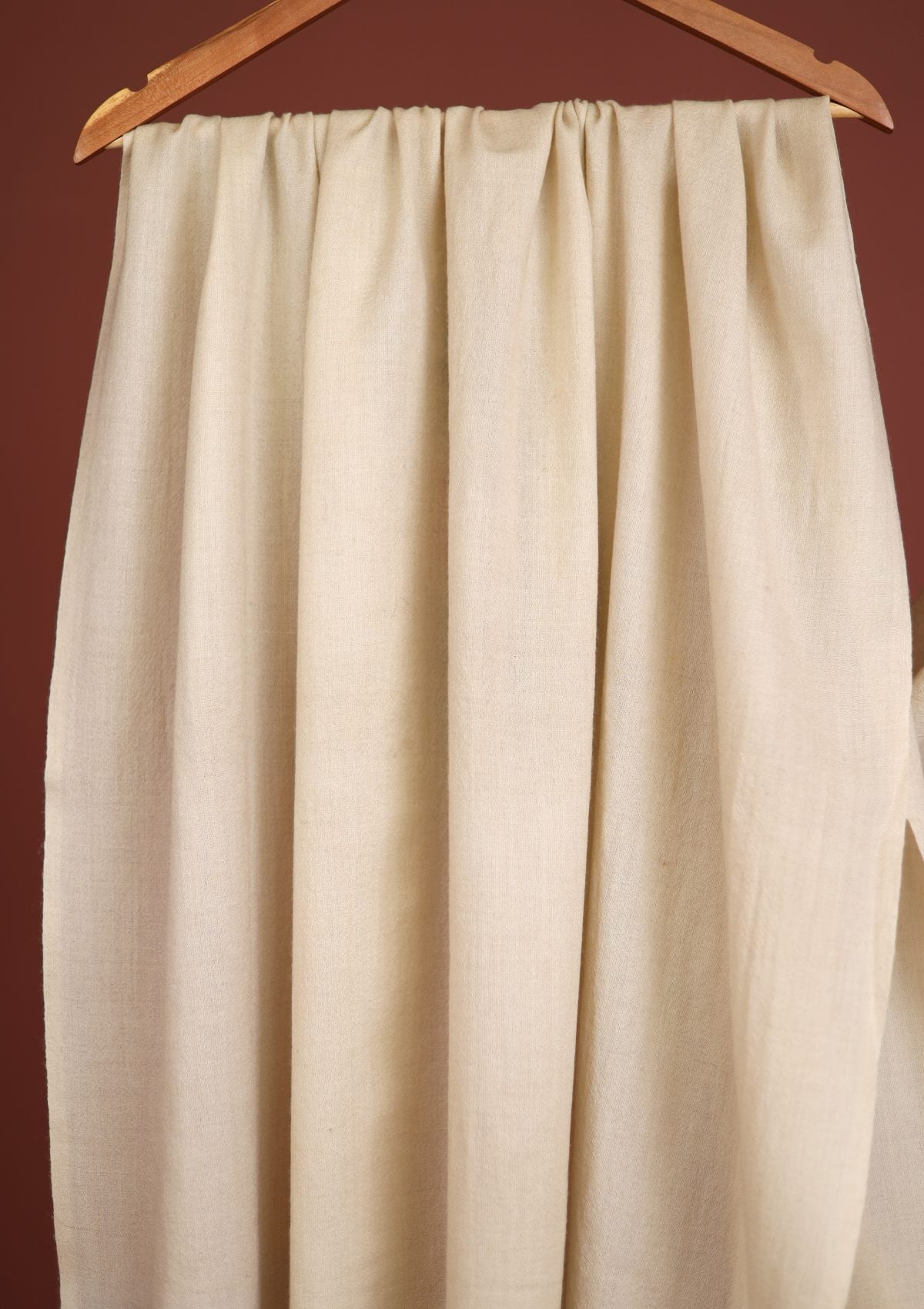 Wool Needle Work Shawl D - 40 - Fawn