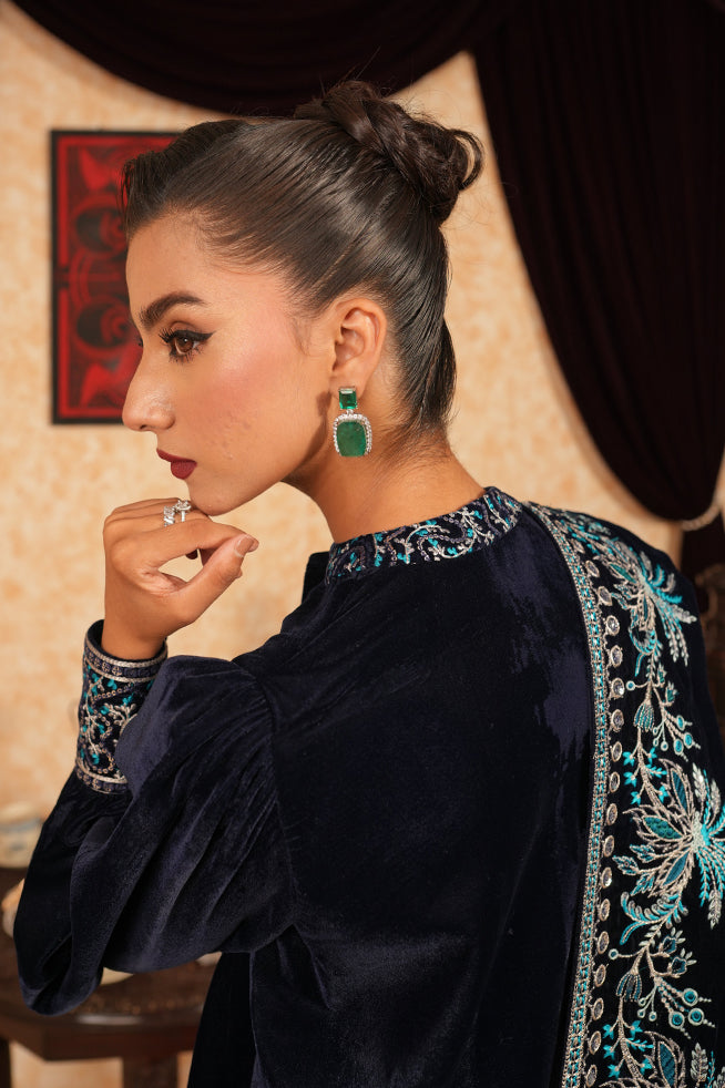 Fozia Khalid | Velvet Deck | Spade - Official Fozia Khalid - Agha Fabrics UK