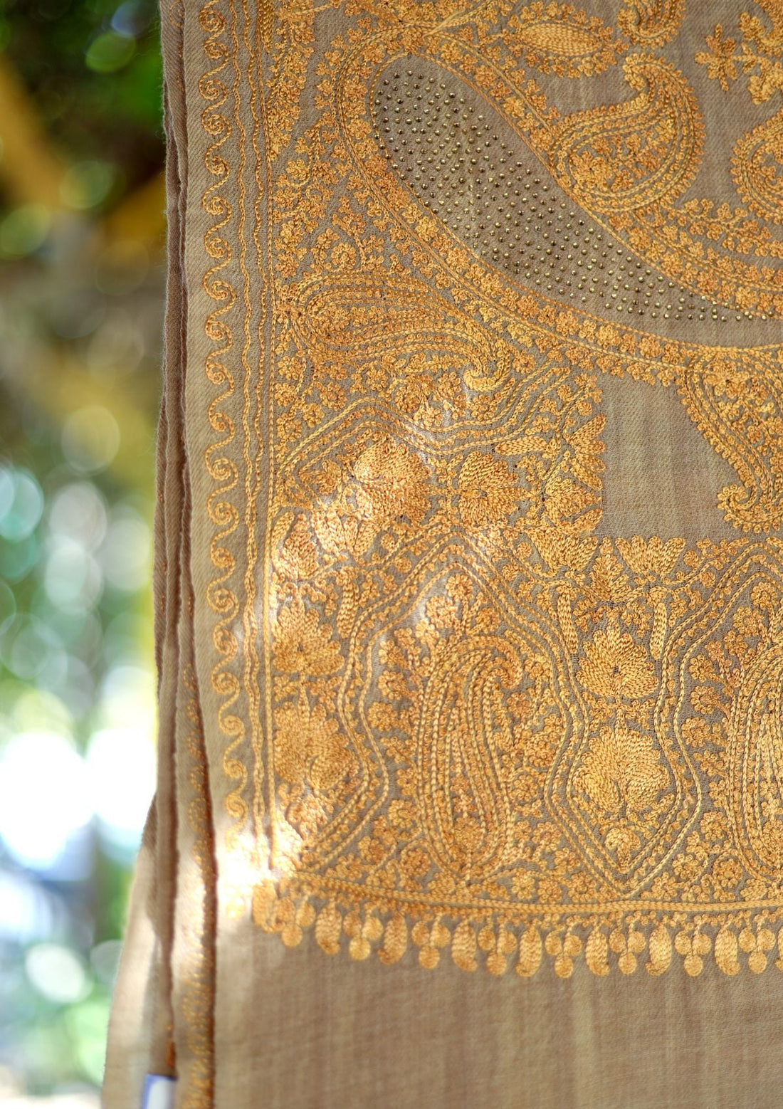 Ari Work Pashmina Scarf D - 11 - Skin - Official Shawls Niche - Agha Fabrics UK