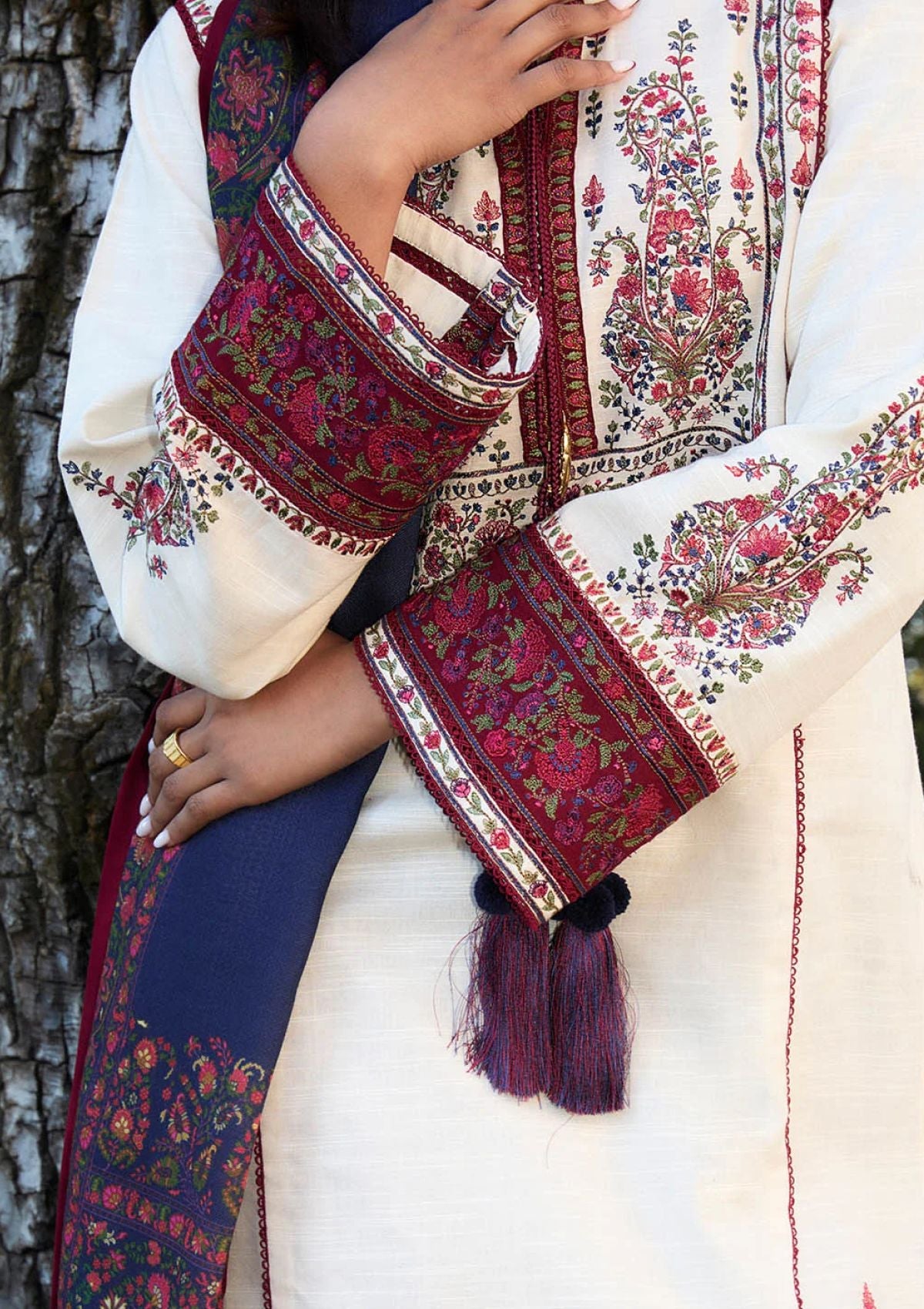 Winter Collection - Jugnu by Hussain Rehar - Autumn Winter - Rouge - Official Jugnu by Hussain Rehar - Agha Fabrics UK