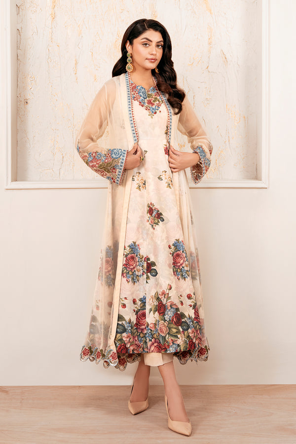 Baroque | Luxury Pret 25 | EMBROIDERED CHIFFON PR-1053 - Official Baroque - Agha Fabrics UK