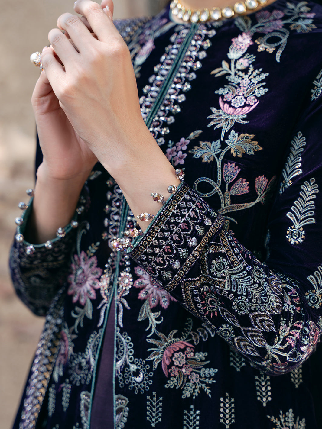 Flossie | Siara Velvet Formals | V-104 - B - Official Flossie - Agha Fabrics UK