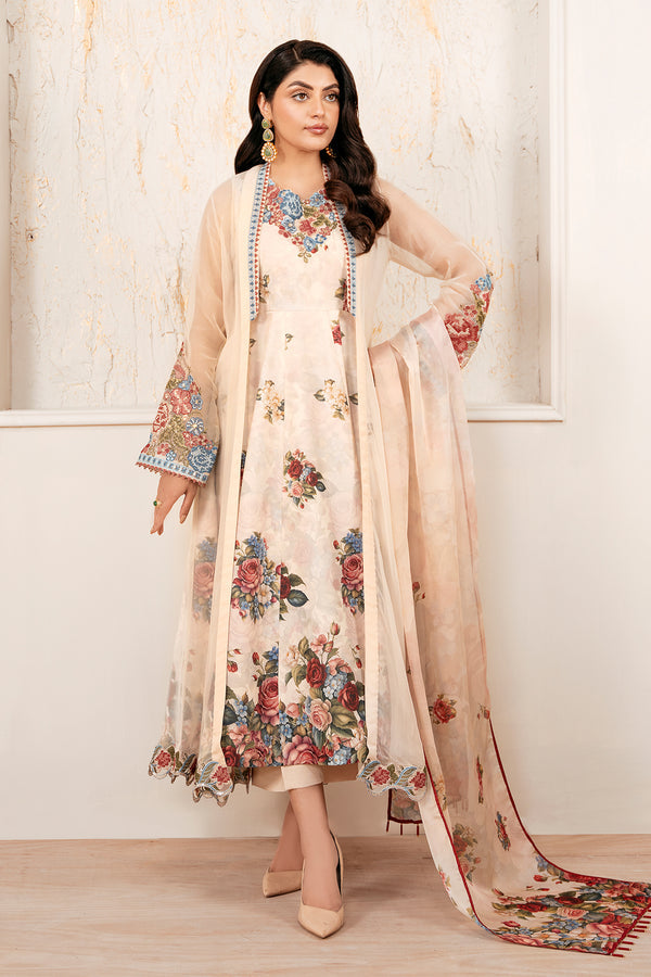 Baroque | Luxury Pret 25 | EMBROIDERED CHIFFON PR-1053 - Official Baroque - Agha Fabrics UK