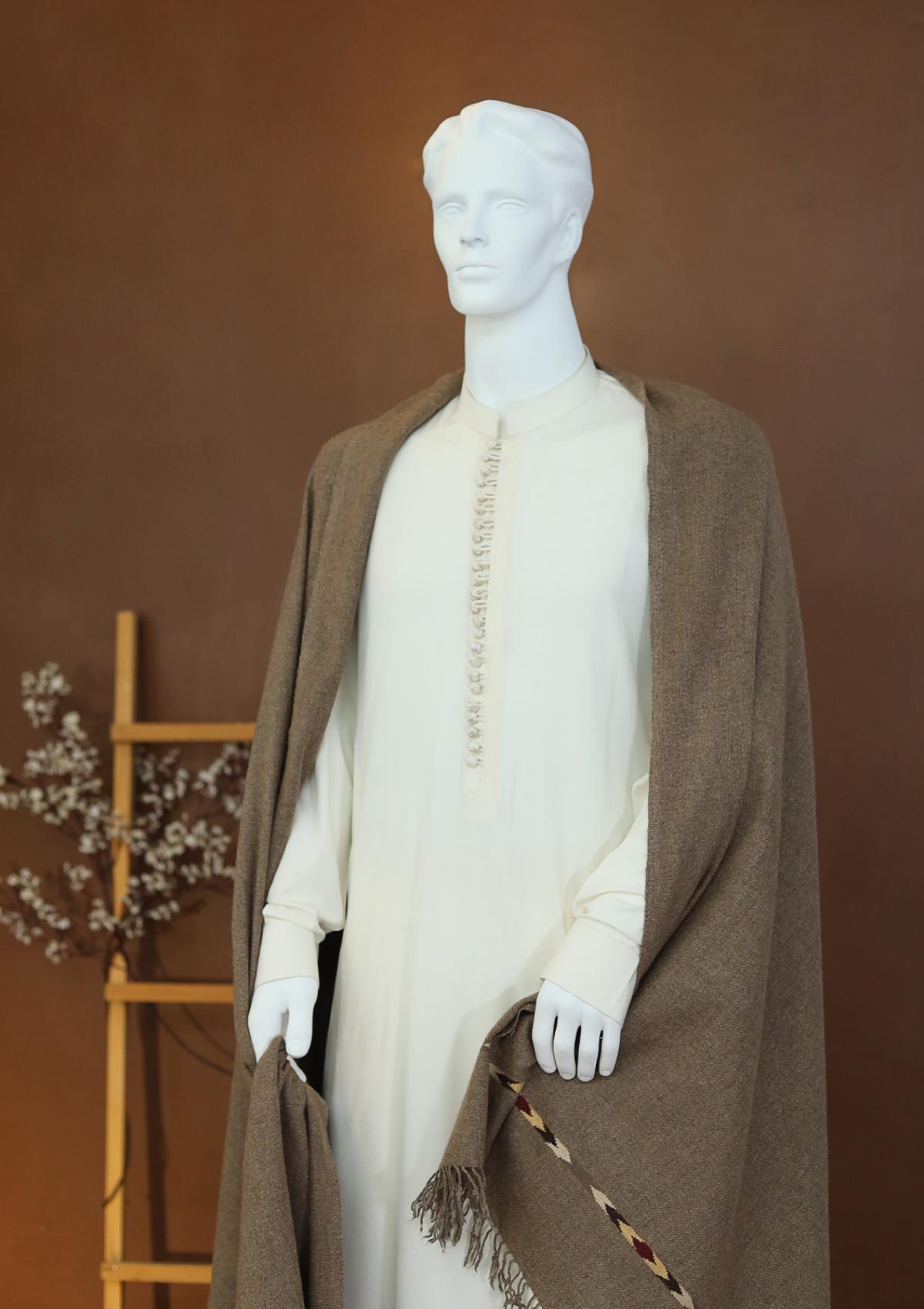 Men Shawls - Wool Shawls - D#46 - Brown