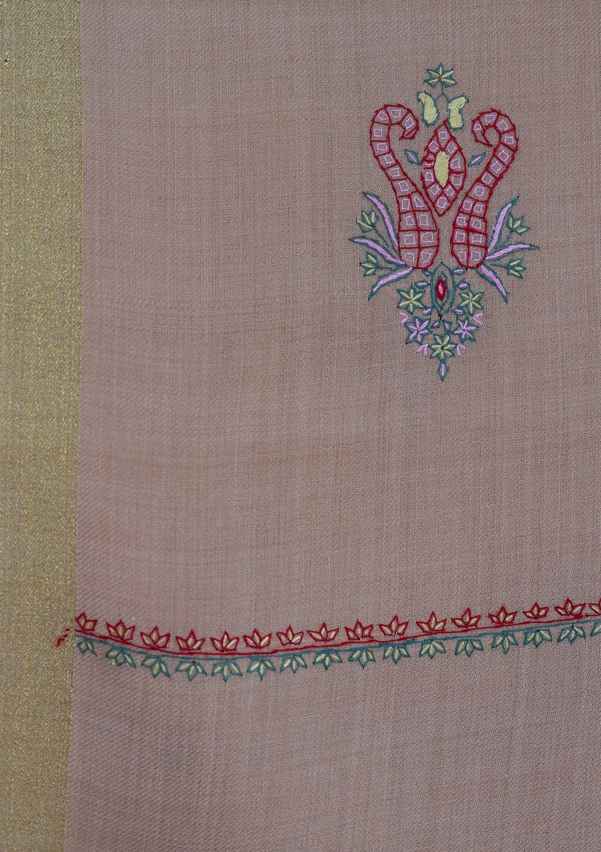 Wool Needle Work Shawl D - 33 - Skin