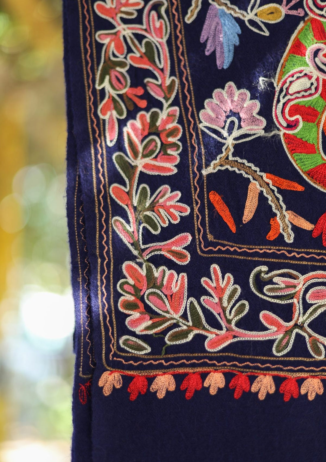 Ari Work Pashmina Scarf D - 15 - Blue - Official Shawls Niche - Agha Fabrics UK