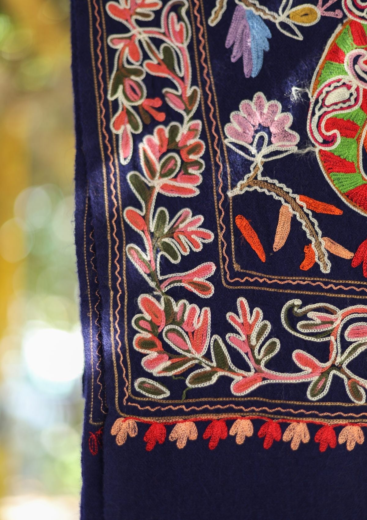 Ari Work Pashmina Scarf D - 15 - Blue - Official Shawls Niche - Agha Fabrics UK