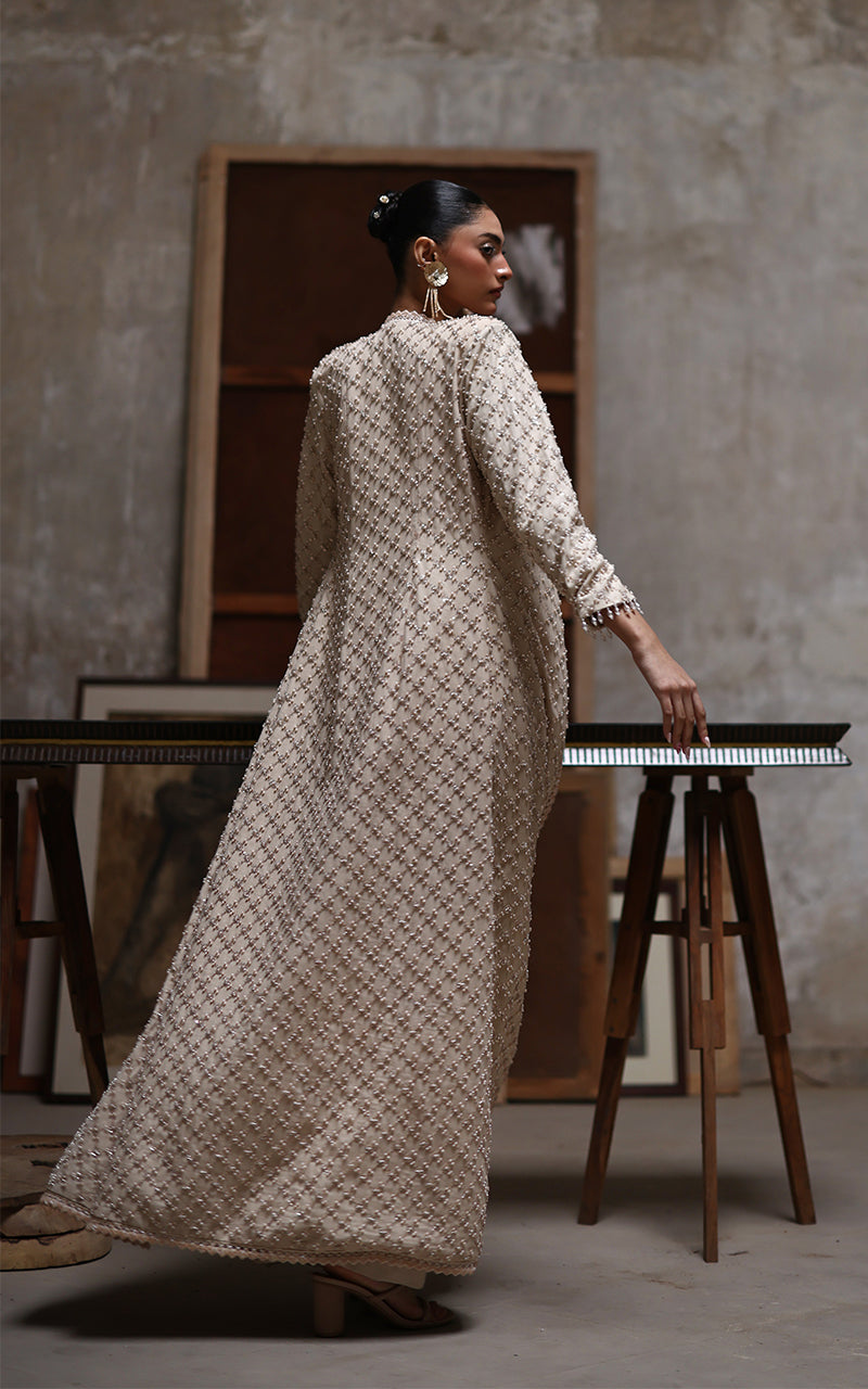 Threads and Motifs | Formal Dresses 25 | Net Embroidered Jacket With Embroidered Blouse And Trouser