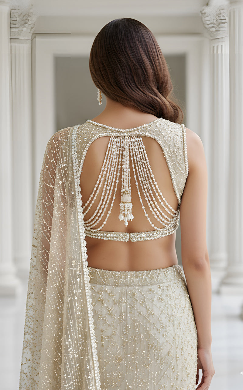 Threads and Motifs | Formal Dresses 25 | Embroidered Blouse With Skirt Saree