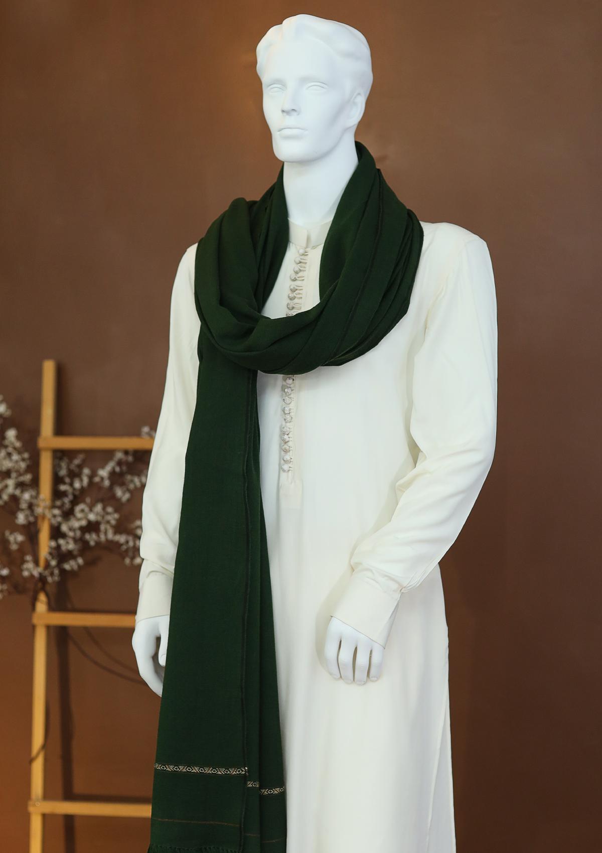 Men Shawls - Wool Shawls - D#47 - B Green