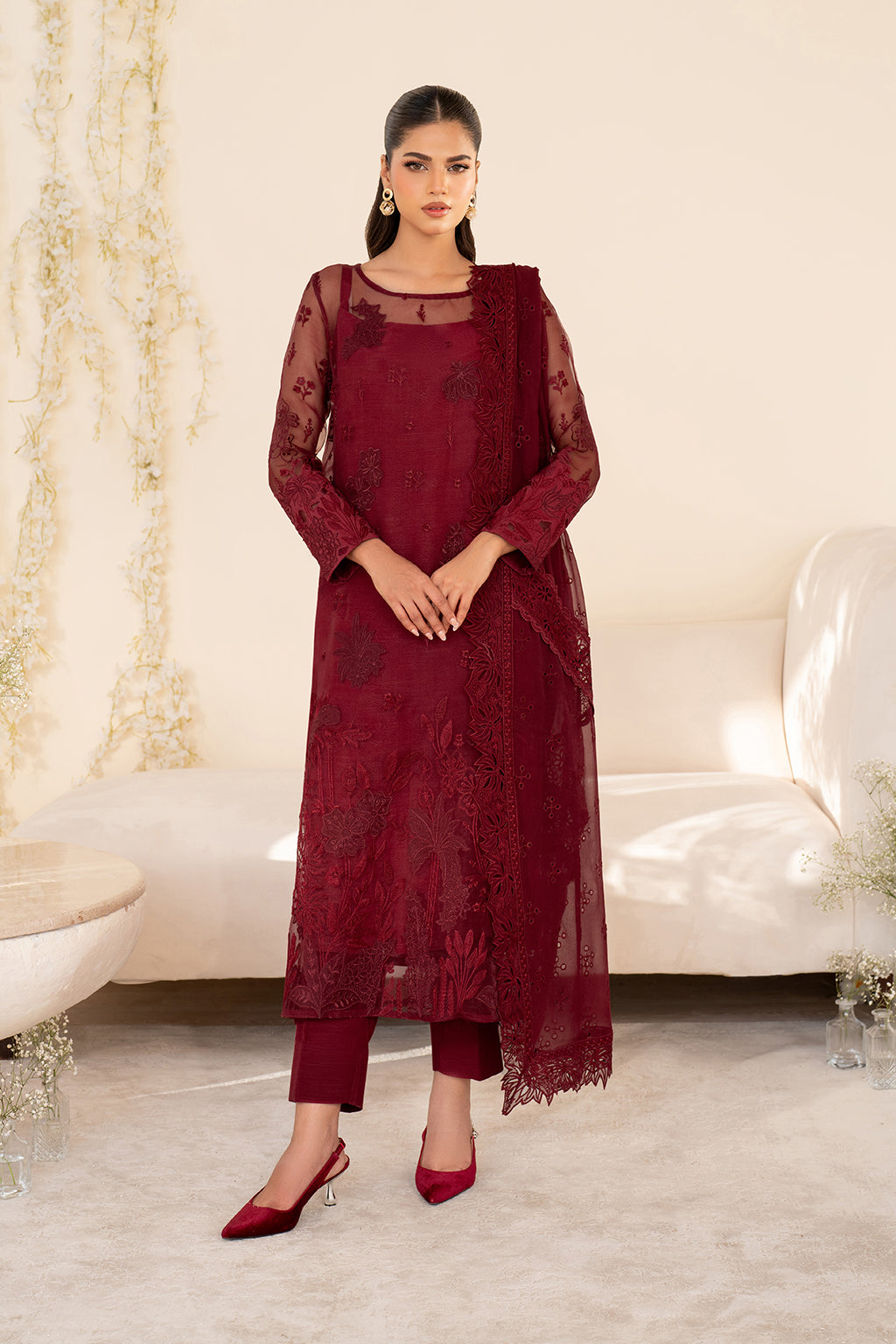 Iznik | Festive Formal | UE-438 Embroidered Pure Organza - Official Iznik - Agha Fabrics UK