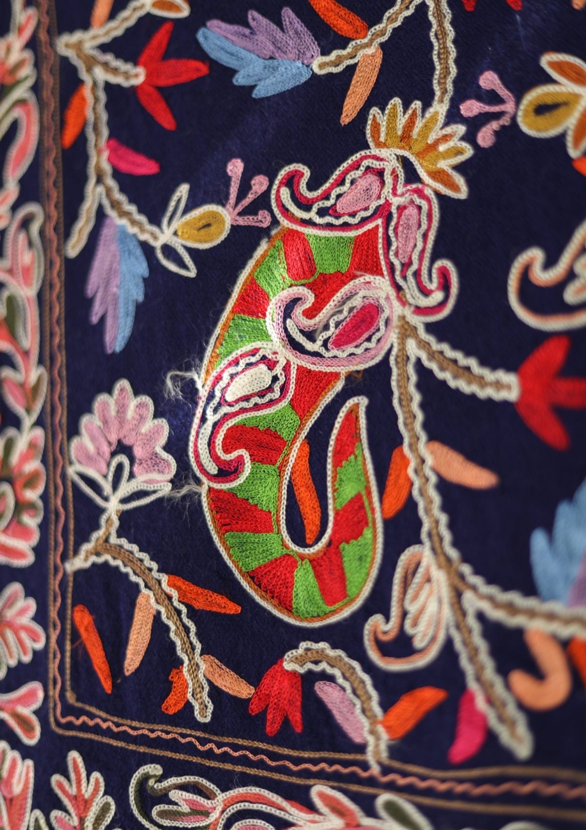 Ari Work Pashmina Scarf D - 15 - Blue - Official Shawls Niche - Agha Fabrics UK