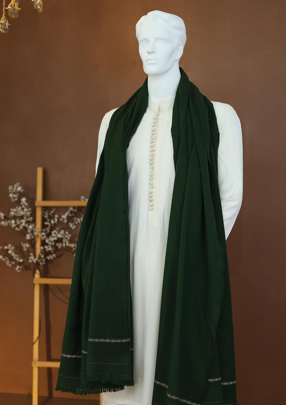 Men Shawls - Wool Shawls - D#47 - B Green