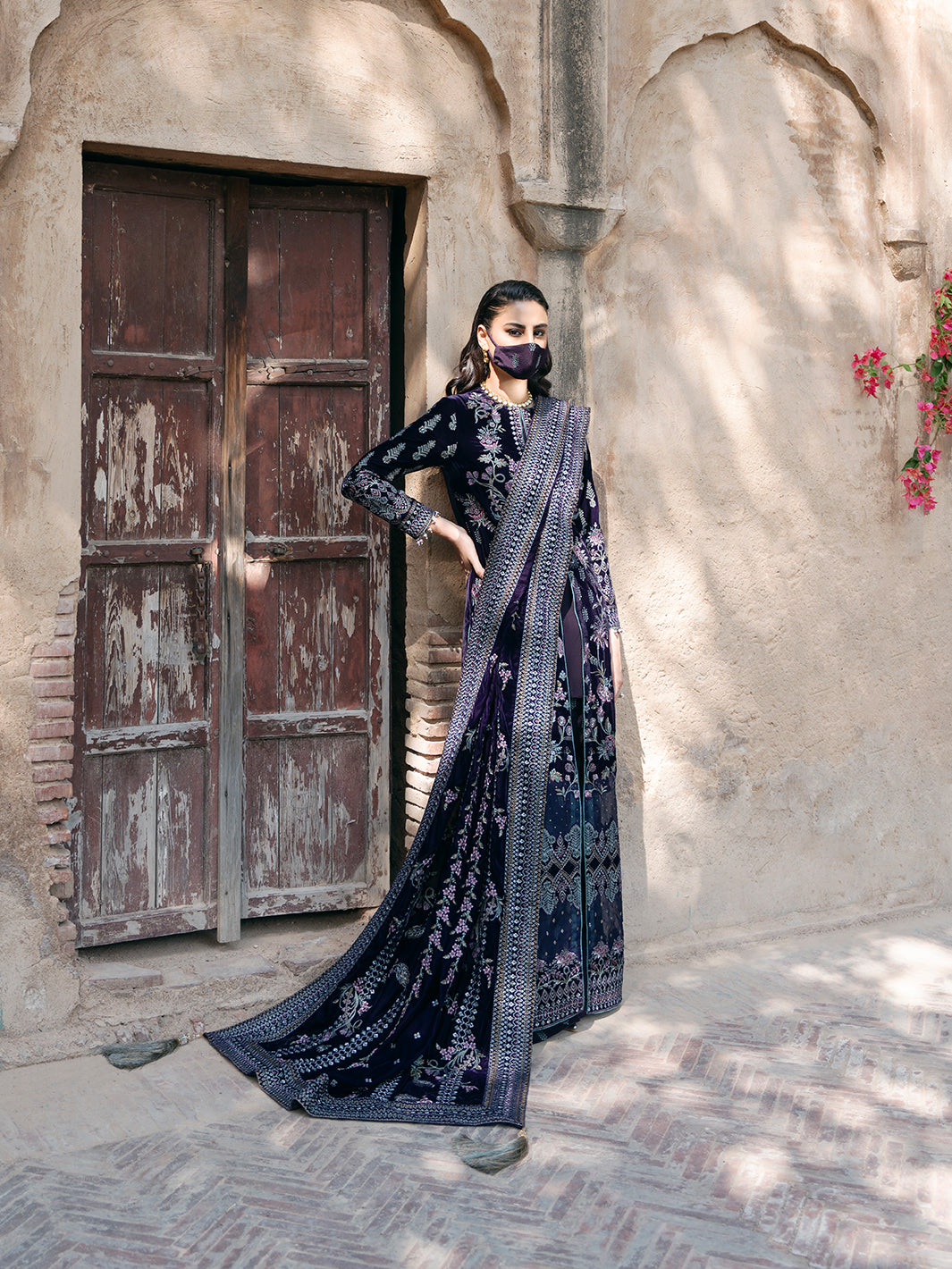 Flossie | Siara Velvet Formals | V-104 - B - Official Flossie - Agha Fabrics UK