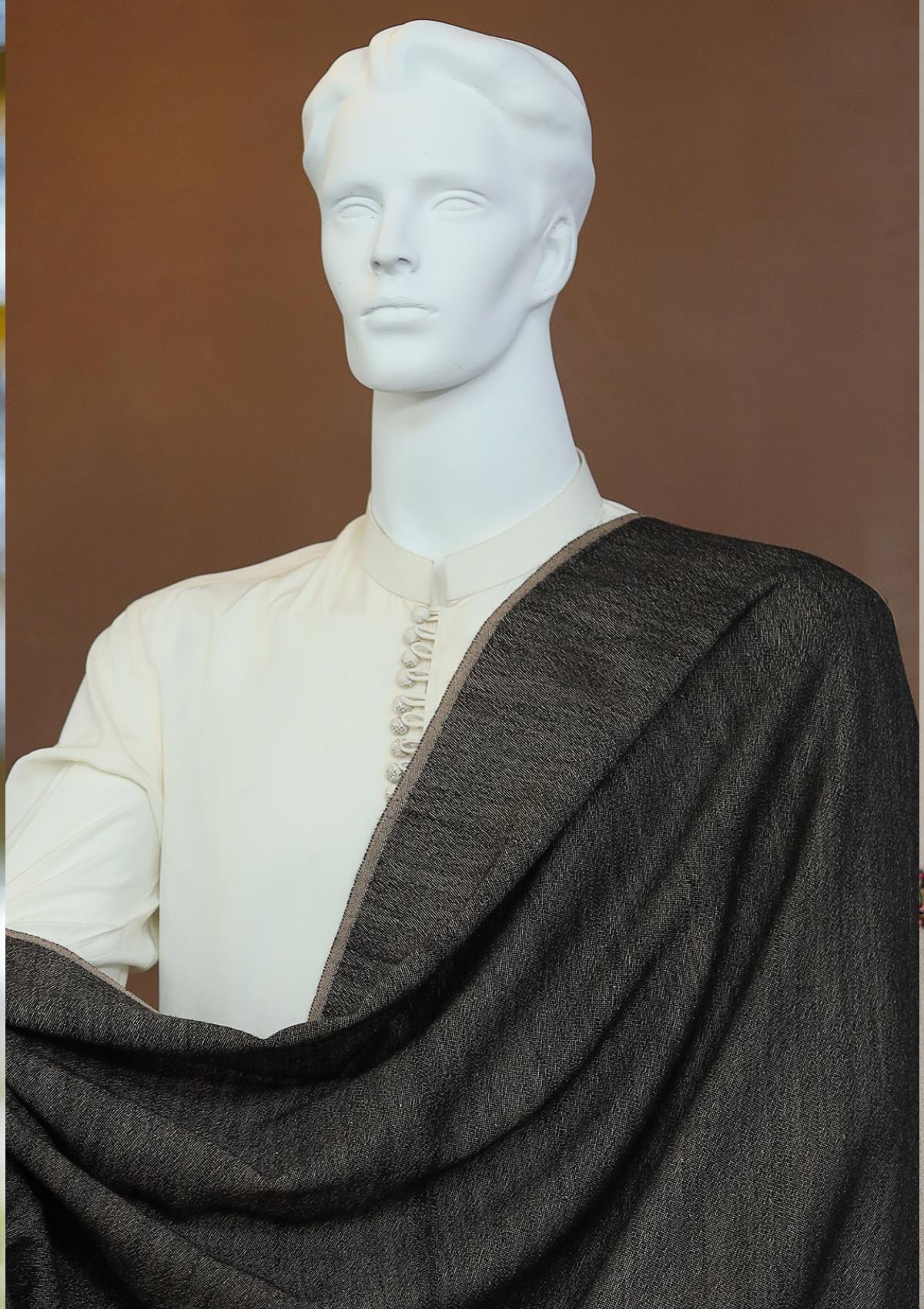 Men Shawls - Wool Shawls - D#25 - B Black