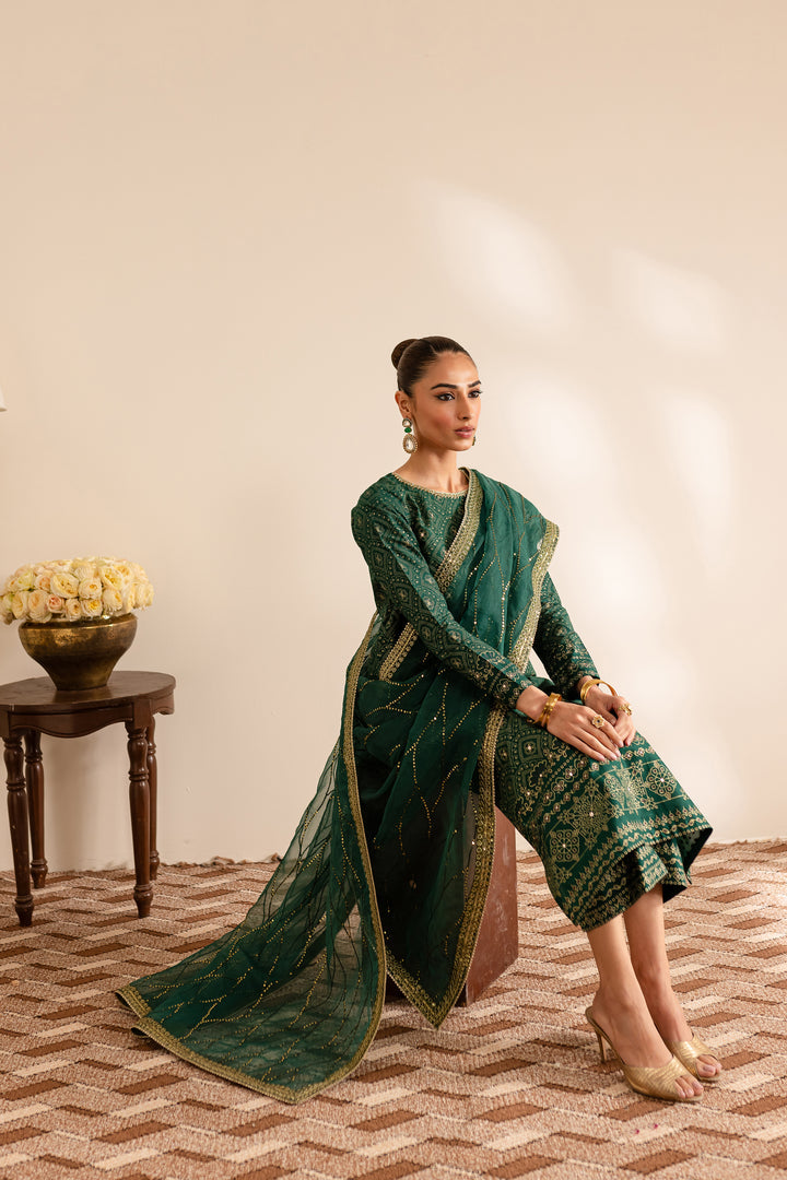 Batik | Reception Luxe Edit | Forest Green - Official Batik - Agha Fabrics UK
