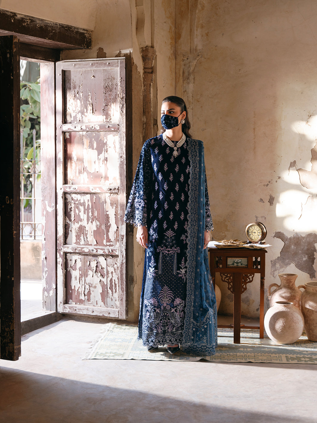 Flossie | Siara Velvet Formals | V-105 - B - Official Flossie - Agha Fabrics UK