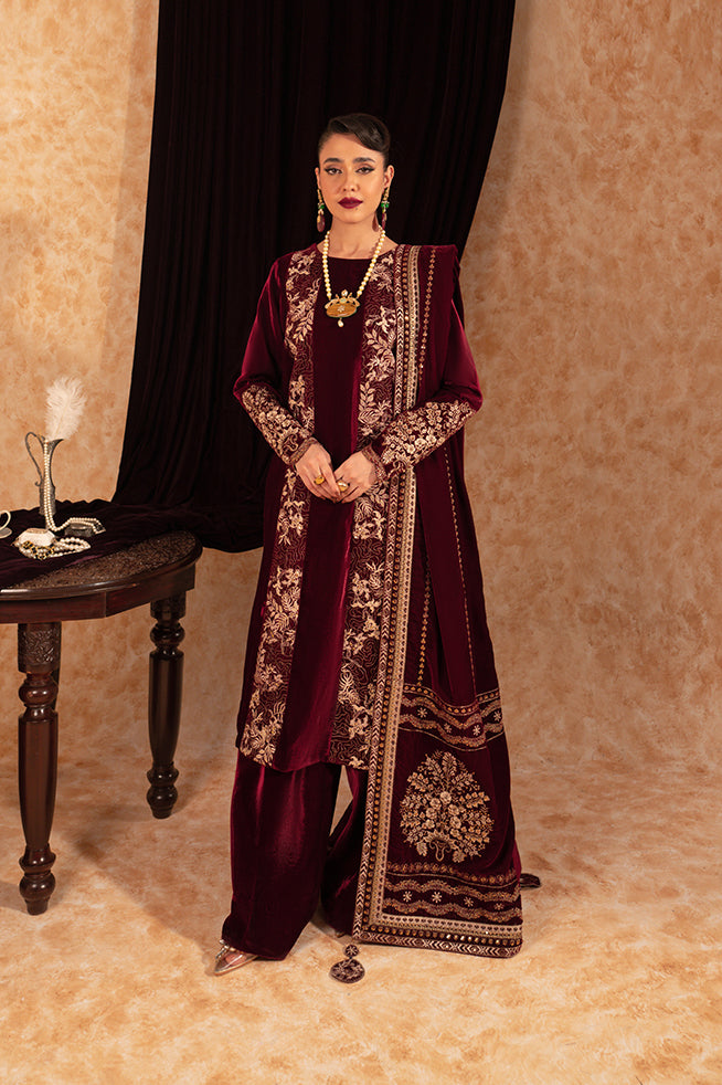 Fozia Khalid | Velvet Deck | Duchess - Official Fozia Khalid - Agha Fabrics UK