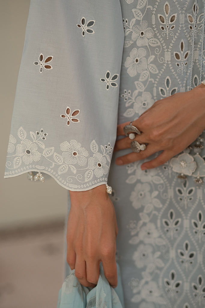 Cross Stitch | Chikankari Lawn 24 | BLUE FLAIR