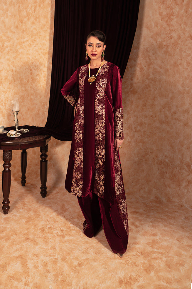 Fozia Khalid | Velvet Deck | Duchess - Official Fozia Khalid - Agha Fabrics UK