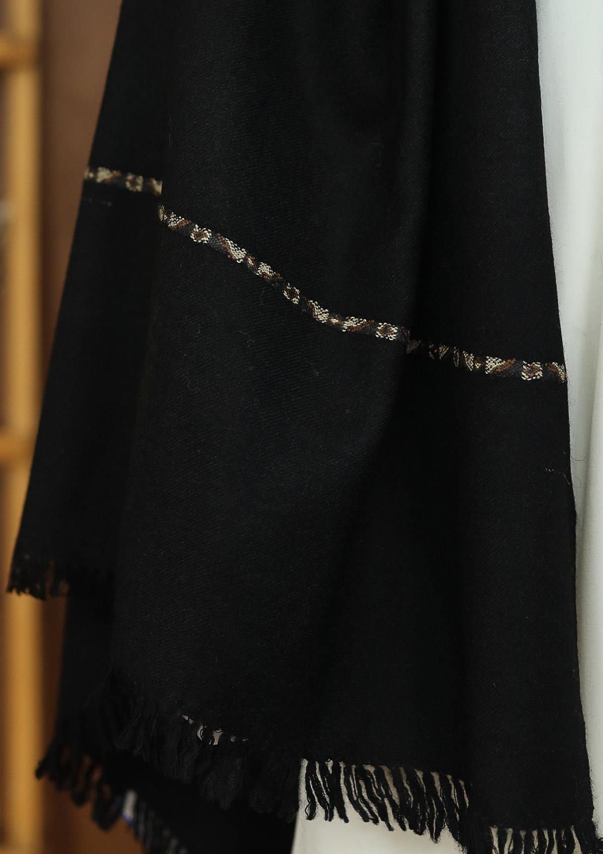 Men Shawls - Wool Shawls - D#31 - Black