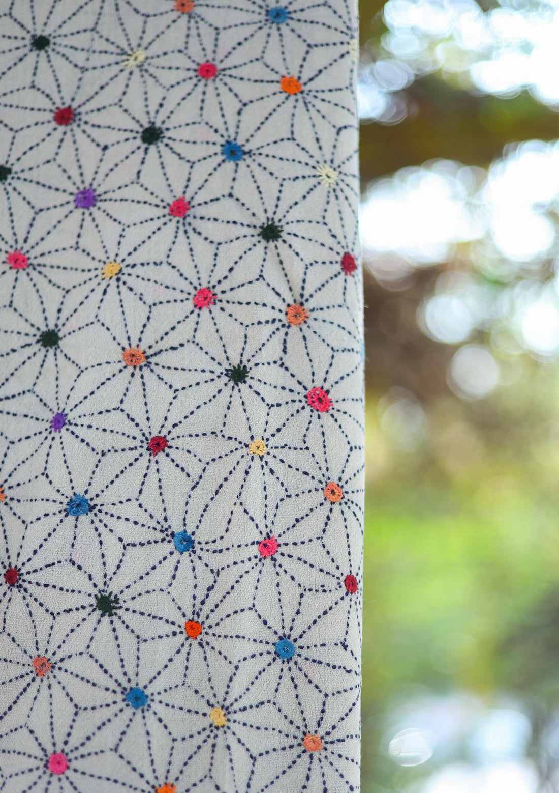 Wool Needle Work Shawl D - 26B - Fawn