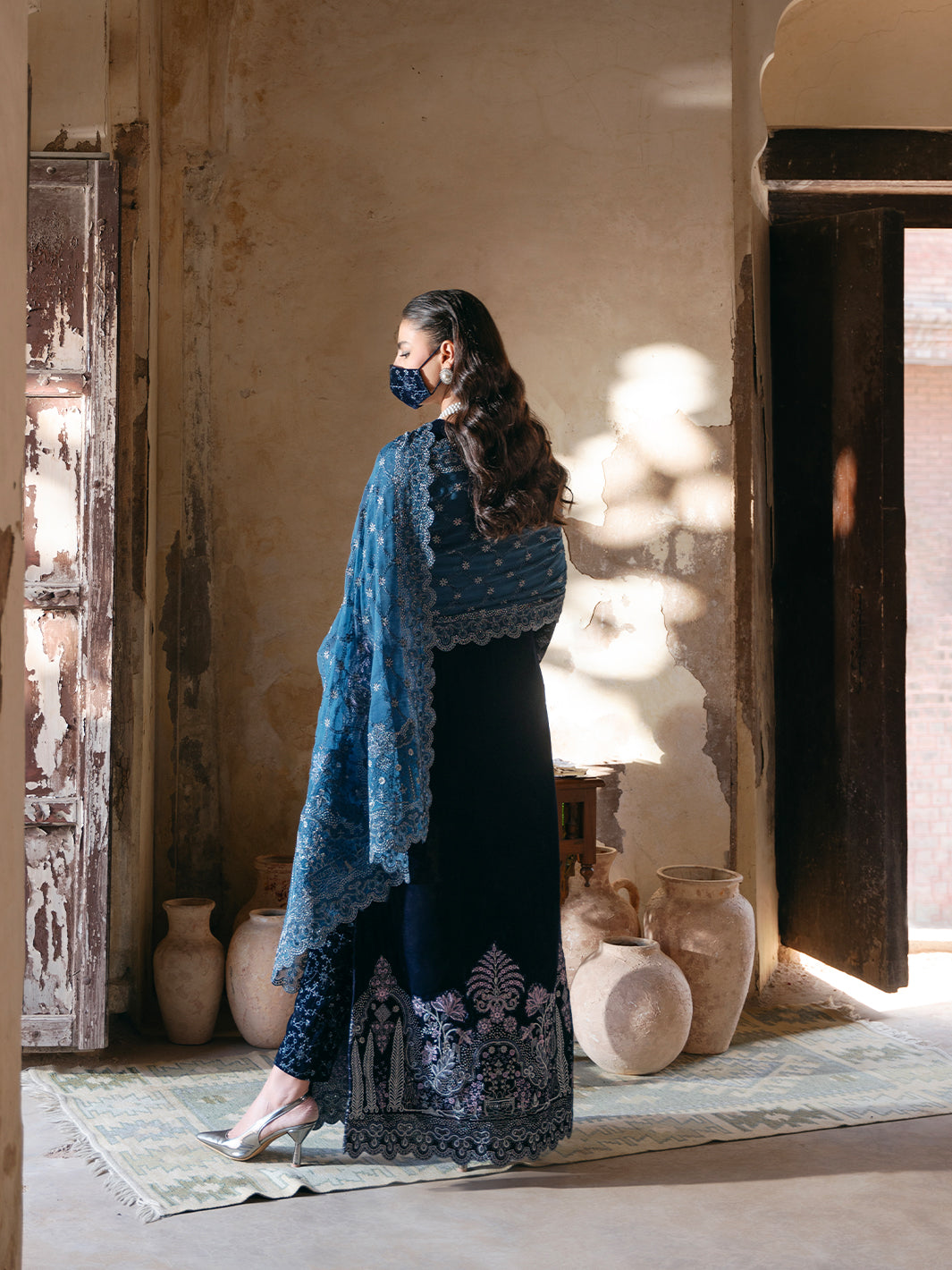 Flossie | Siara Velvet Formals | V-105 - B - Official Flossie - Agha Fabrics UK