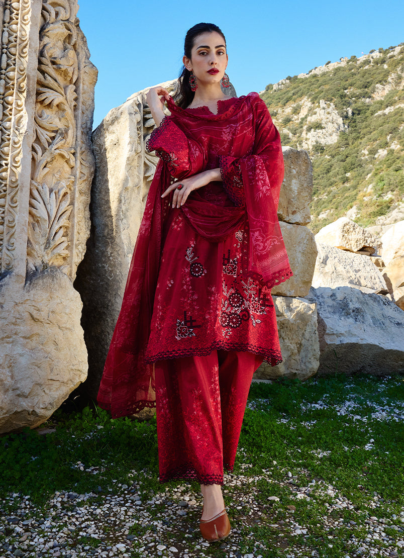 Image | Spring Printkari 25 | Ruby - Official Image - Agha Fabrics UK