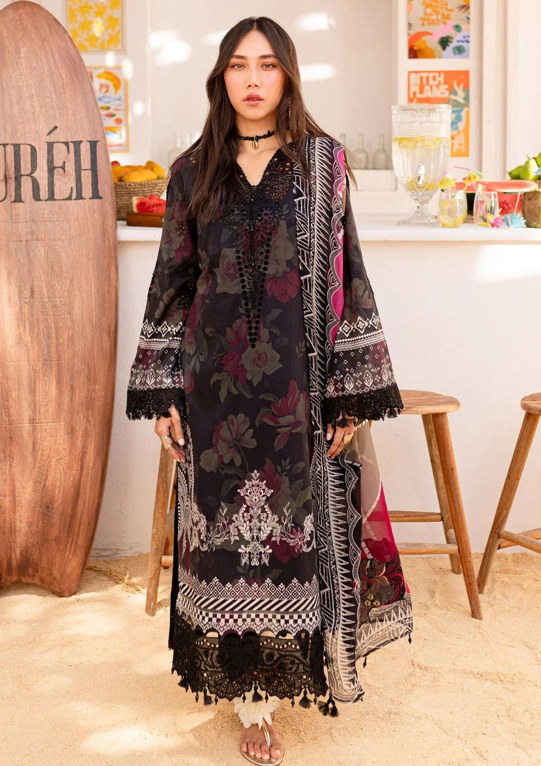 Lawn Collection - Nureh - Gardenia - Embroidered 24 - NS#133 - Official Nureh - Agha Fabrics UK