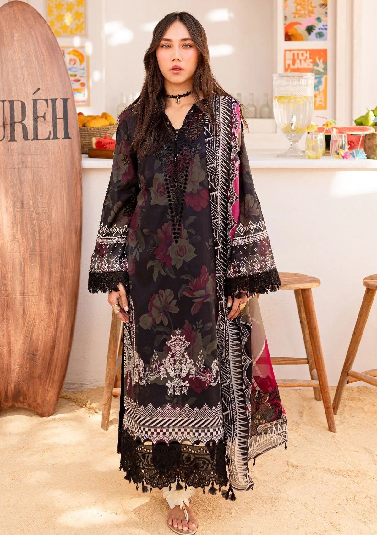 Lawn Collection - Nureh - Gardenia - Embroidered 24 - NS#133 - Official Nureh - Agha Fabrics UK
