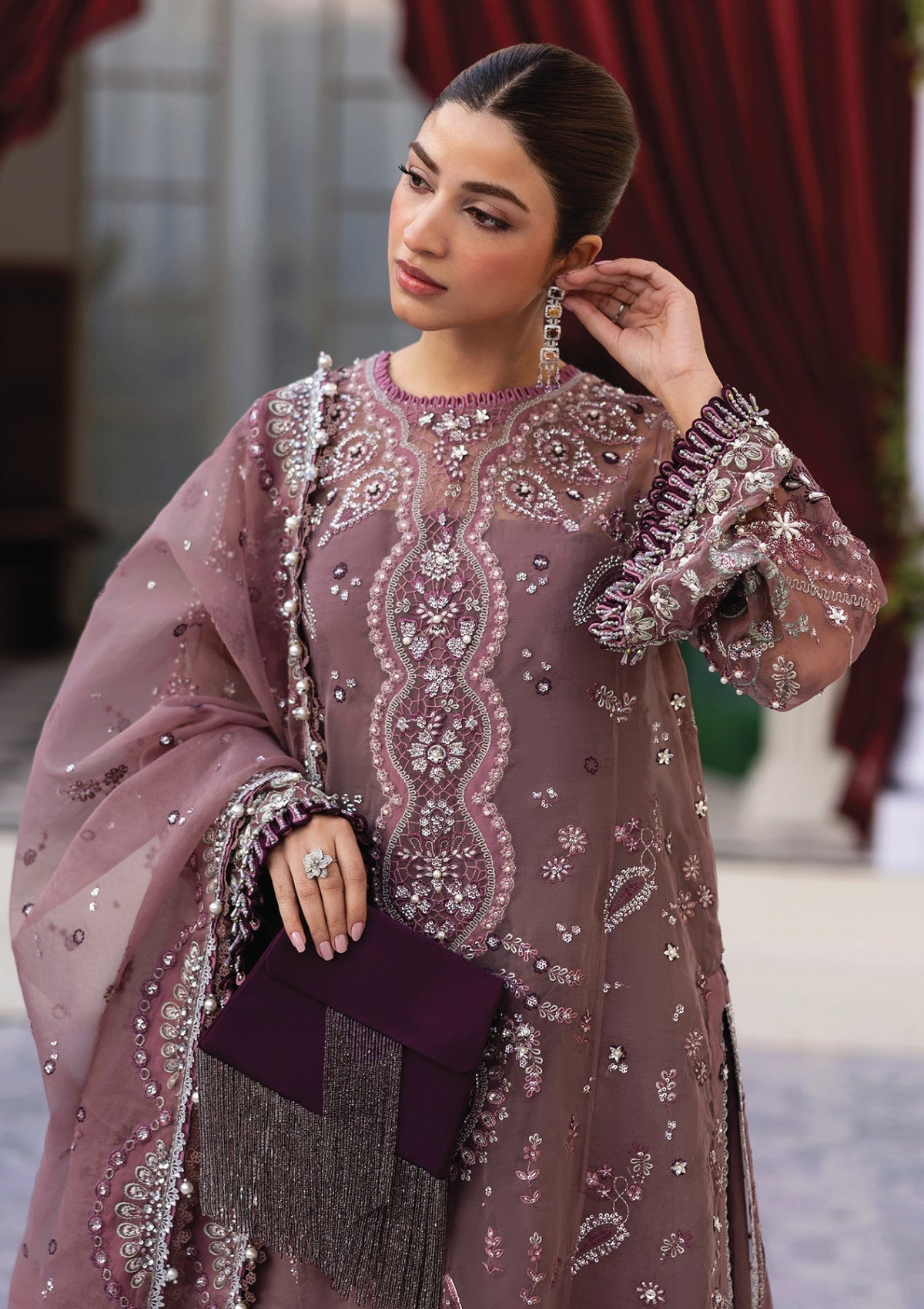 Formals - Sadaf Fawad Khan - Sirra - Festive 25 - WISTFUL MAUVE - Official Sadaf Fawad Khan - Agha Fabrics UK