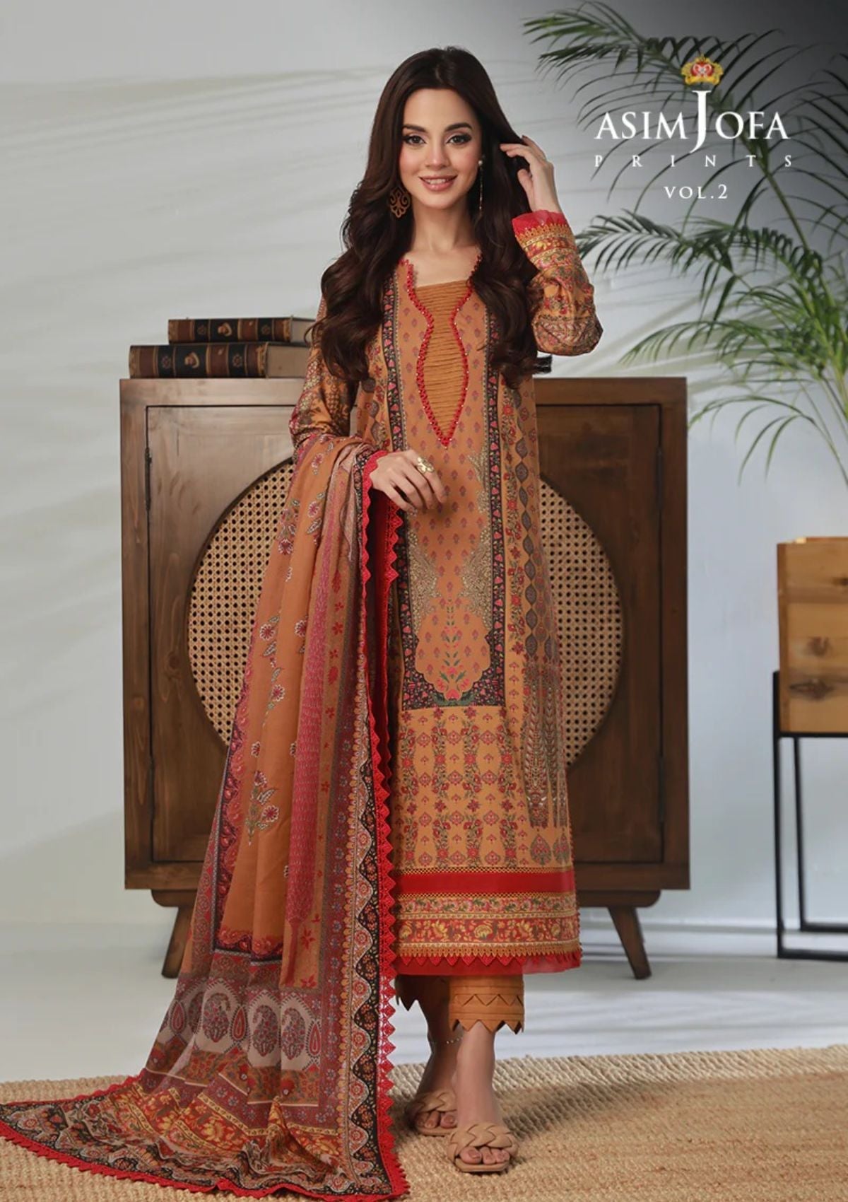 Lawn Collection - Asim Jofa - Basic - Print - 3 Pcs - AJBP#34 - Official Asim Jofa - Agha Fabrics UK
