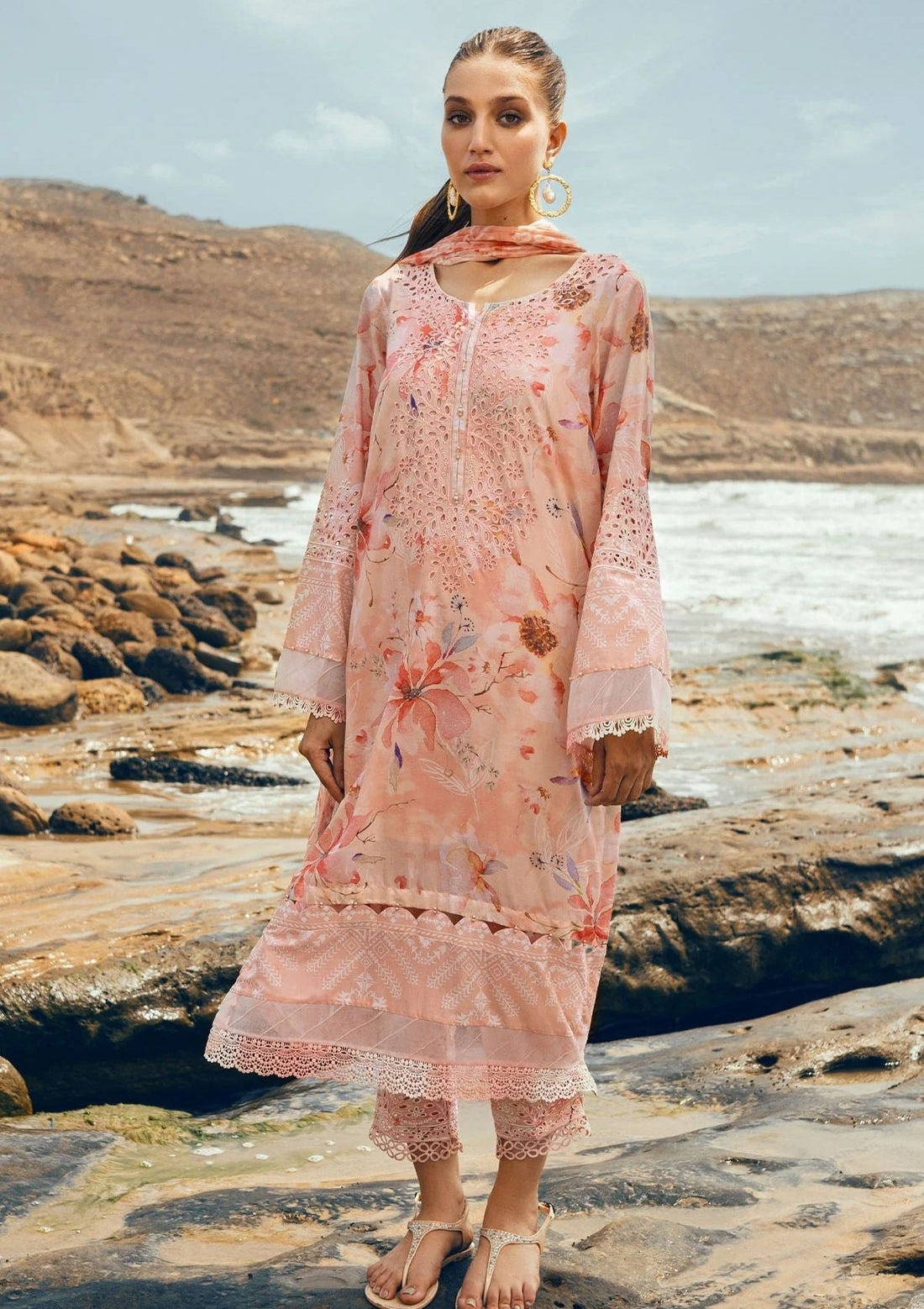 Lawn Collection - Nureh - Gardenia - Chikenkari - NG24#154 - Official Nureh - Agha Fabrics UK