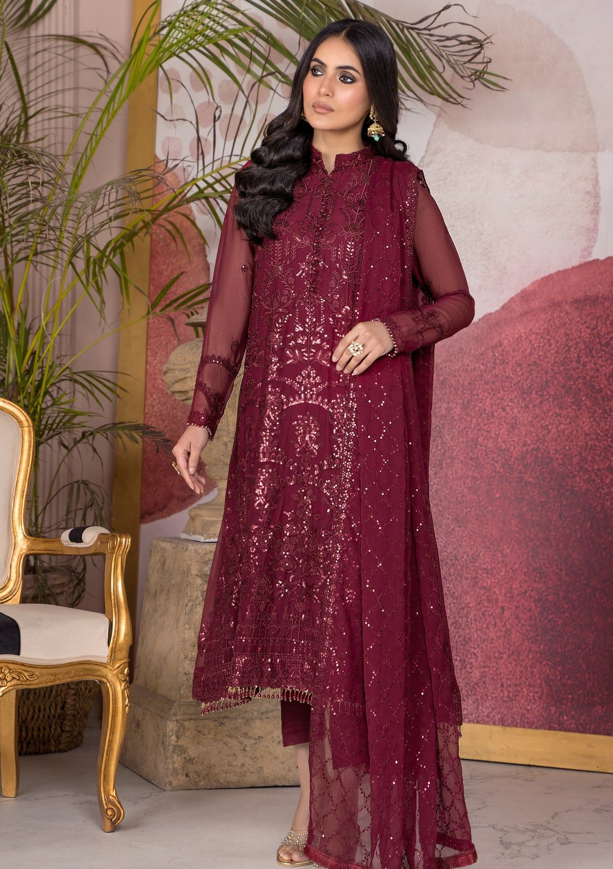 Formal Collection - Zarif - Afreen - ZA#04 (MULBERRY)