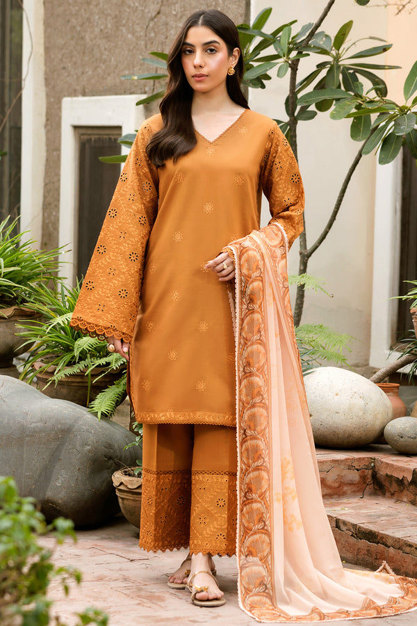 Farasha | Summer Weaves Embroidered Lawn | Golden Dusk