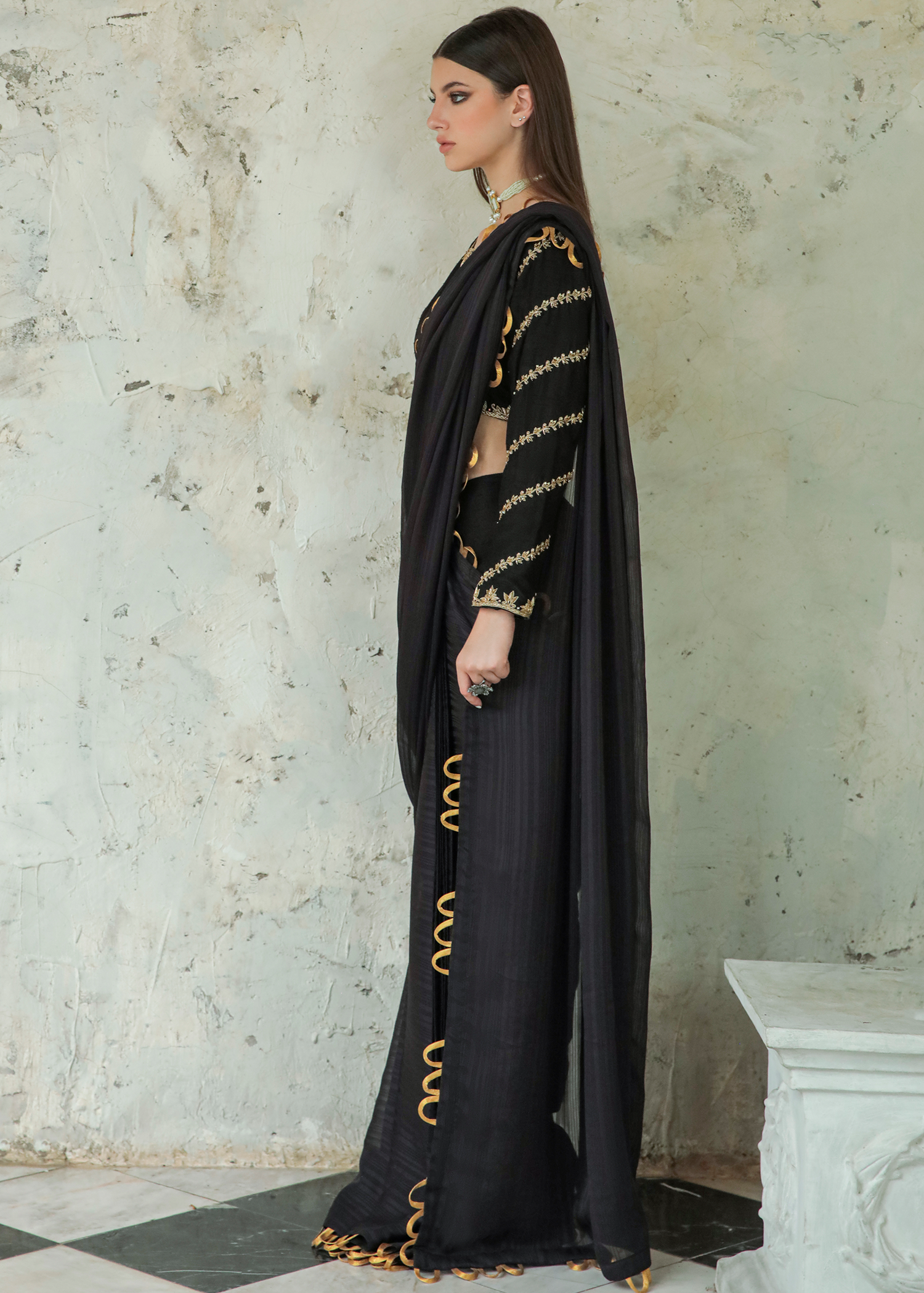 Purple Haze Pret Studio | Apsara Formals | Black Saree Pants