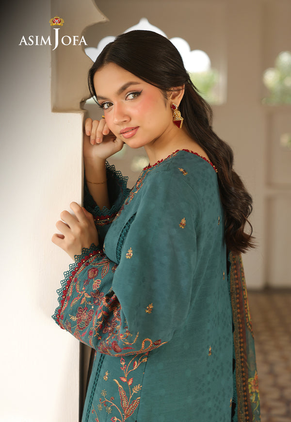 Asim Jofa | Summer Rhapsody | AJUBU-03 Embroidered Jacquard - Official Asim Jofa - Agha Fabrics UK